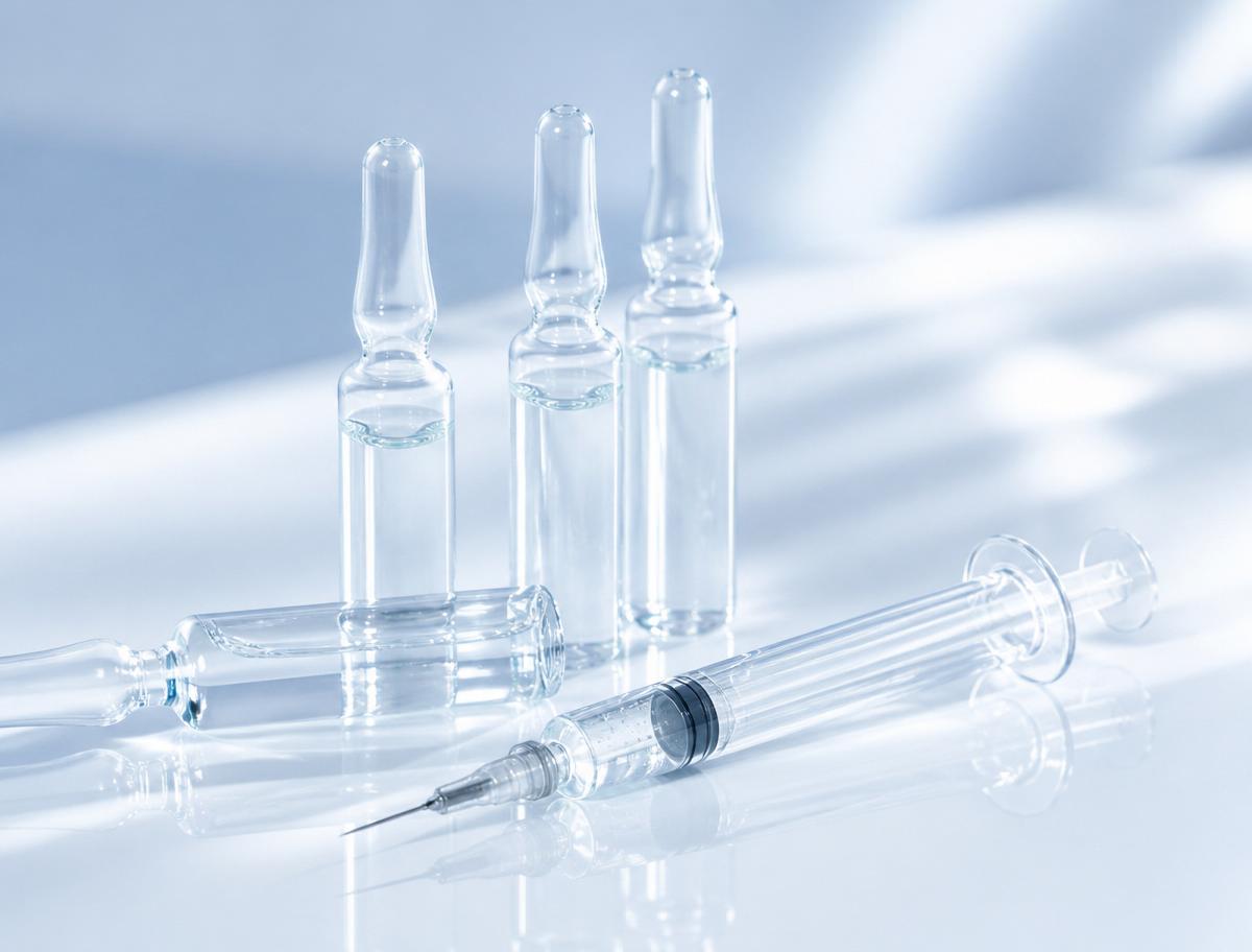 Ampolas e seringas de skinbooster de ácido hialurônico